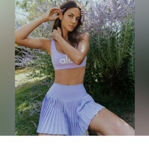 ALO Yoga Lavender/Purple Pleated Mini Skirt Athletic